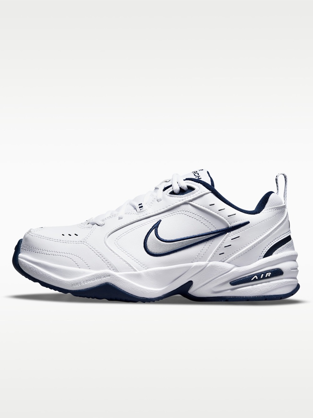 Nike Air Monarch IV Men's White/Navy Training Shoe Mens Size 10.5 Active Gym